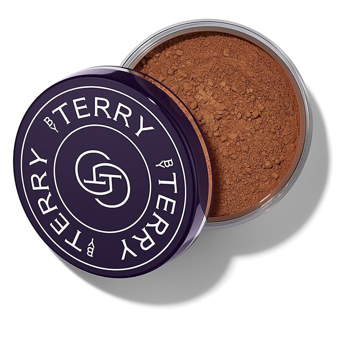By Terry Hyaluronic Tinted Hydra-Powder, Non-Drying Loose Face Setting Powder, Blur Imperfections & Mattify, Dark, 0.35 oz-VivaGrace Women