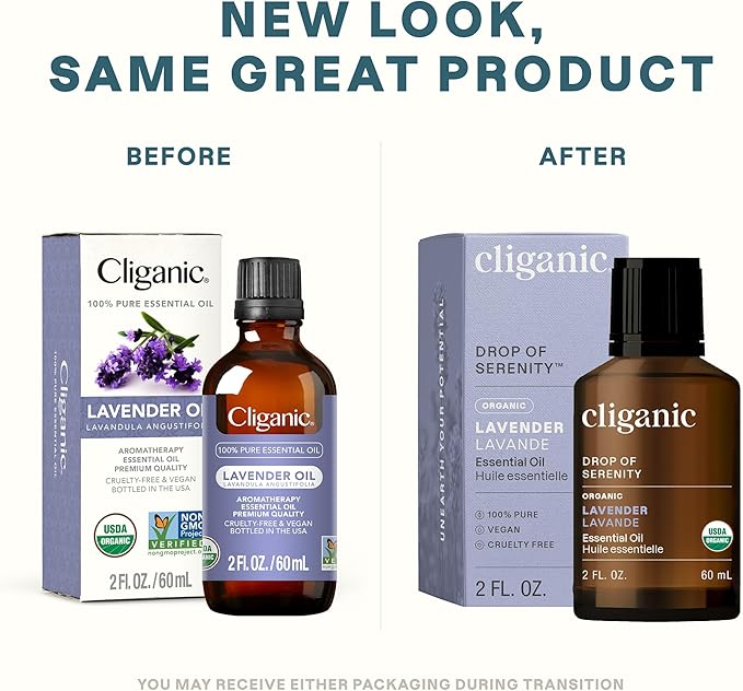 Cliganic Organic Lavender Essential Oil - 100% Pure Natural for Aromatherapy Diffuser | Non-GMO Verified (Packaging May Vary)-VivaGrace Women