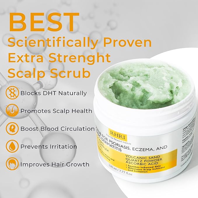 Anti Fungal Pre Shampoo Scalp Scrub for Psoriasis, Eczema & Seborrheic Dermatitis | DHT Blockers, Mineral Complex & Tea Tree Oil | Soothes Scalp and Promotes Hair Growth for Men & Women-VivaGrace Women