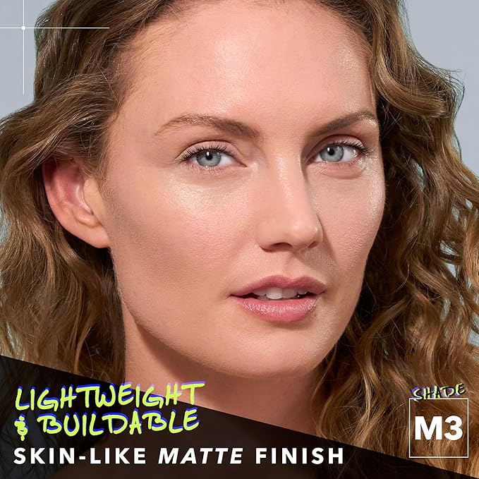 COVER FX Power Play Foundation - Shade M3 - Buildable Full Coverage - Waterproof Sweat-Proof Transfer-Proof - Natural Matte Finish - All Skin Types-VivaGrace Women