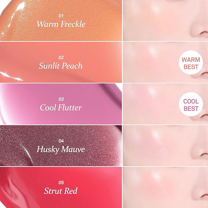 hince Dewy Liquid Cheek 6g Raw Glow Liquid Blush for Cheeks Vegan Dewy Cheek Tint Glass Skin Lightweight Liquid Blush Weightless Watercolor (STRUT RED, LC005)-VivaGrace Women