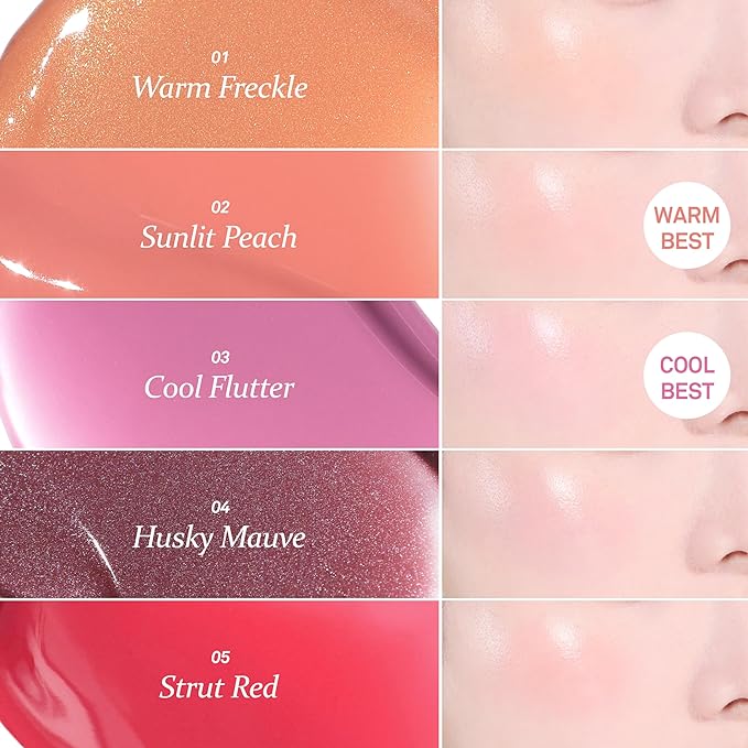 hince Dewy Liquid Cheek 6g Raw Glow Liquid Blush for Cheeks Vegan Dewy Cheek Tint Glass Skin Lightweight Liquid Blush Weightless Watercolor (COOL FLUTTER, LC003)-VivaGrace Women