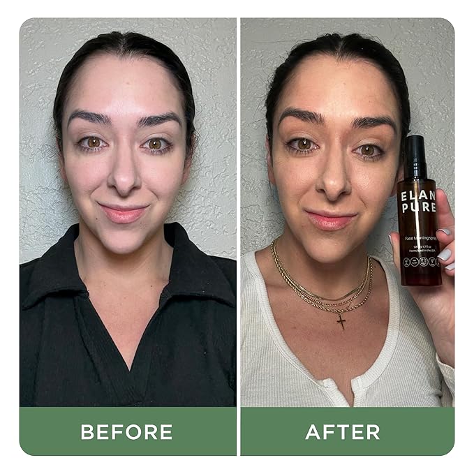 Face Tanning Mist, Organic Ingredients, Sunless Self Tanner, Bronzing, Hydrating, Steak-Free, Long Lasting Glow-VivaGrace Women