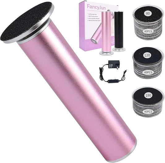 Electric Foot Callus Remover with 120pcs Sandpaper Discs(3 Sizes), Professional 800RPM Aluminum 4.8 Inches Callus Remover for Feet, Stepless Speed Control for Dead Skin (Purple)-VivaGrace Women