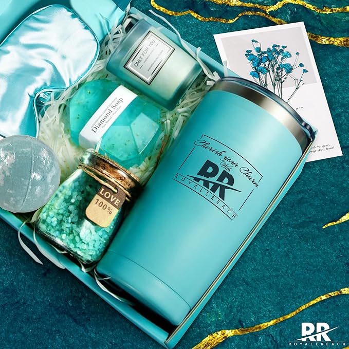 Get Well Soon Spa Gift Set for Women - Thoughtful Care Package with 7 Relaxing Items Including Soy Candle, Bath Bomb, and 22oz Coffee Tumbler - Surgery Recovery Gifts-VivaGrace Women