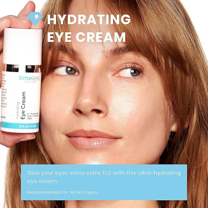 Timeless Skin Care Hydrating Eye Cream - Skin Care Cream for Eyes with Hyaluronic Acid - Hydrating Beauty Product for Personal Care - 0.5 oz (Pack of 2)-VivaGrace Women