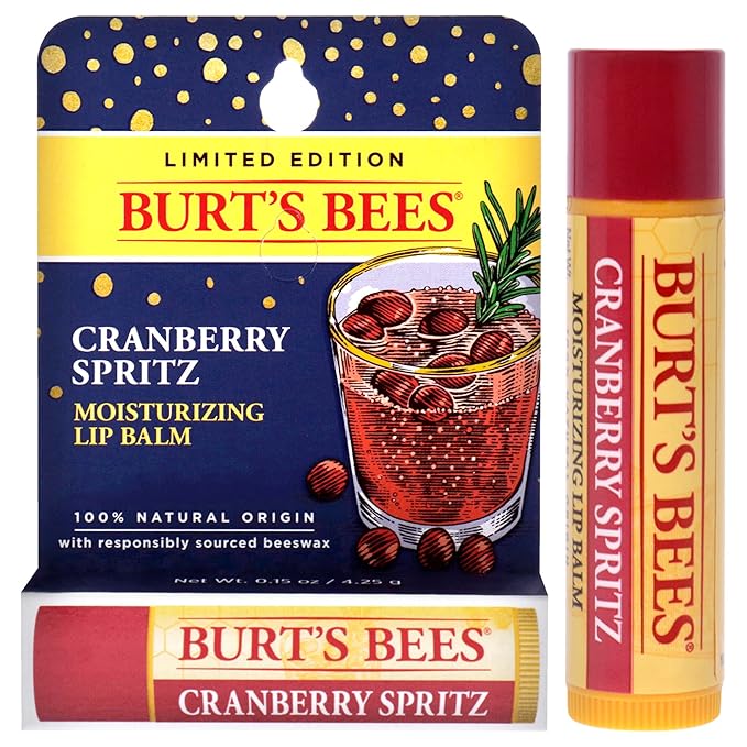 Cramberry Spritz Moisturizing Lip Balm by Burts Bees for Unisex - 0.15 oz Lip Balm-VivaGrace Women