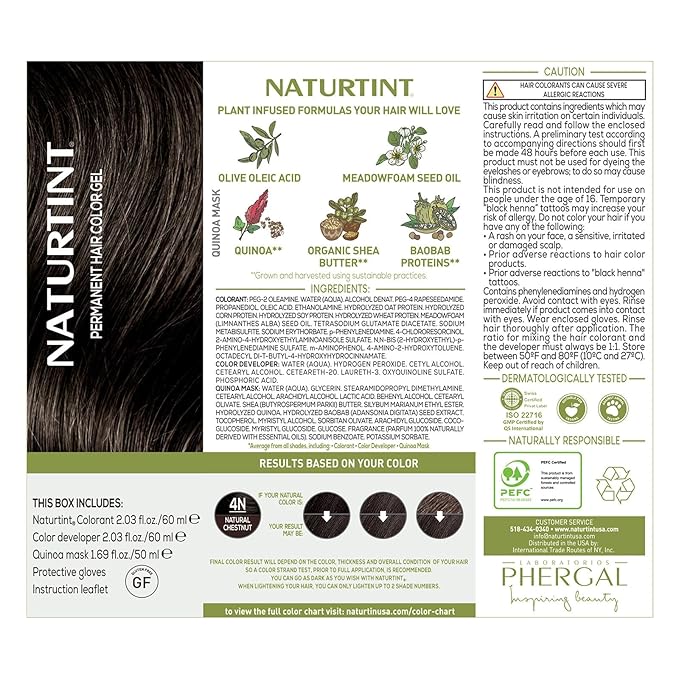 Naturtint 4N Natural Chestnut Permanent Hair Color (Pack of 1), Ammonia Free, Vegan, Cruelty Free, up to 100% Gray Coverage, Long Lasting Results (Packaging may vary)-VivaGrace Women
