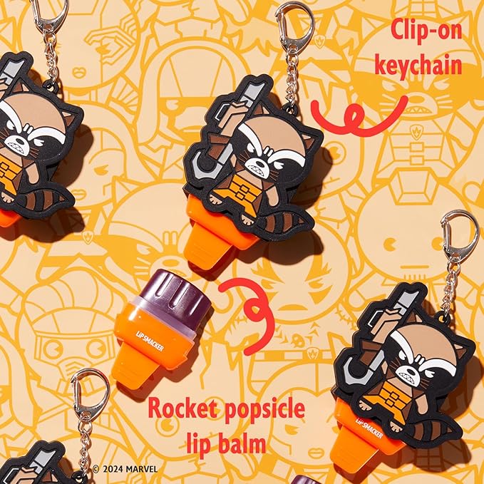 Lip Smacker Marvel, Guardians of the Galaxy, keychain, lip balm for kids - Rocket Racoon (keychain)-VivaGrace Women