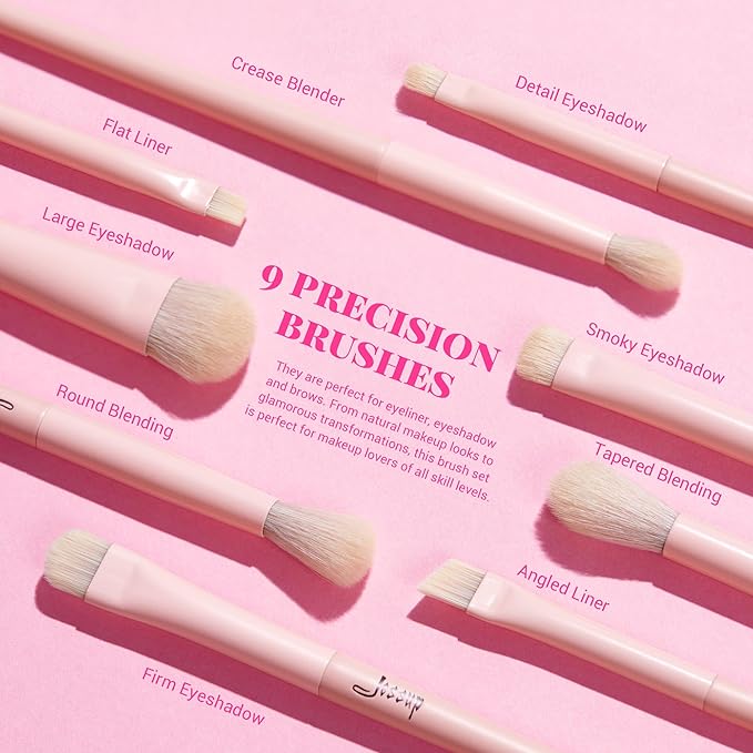 Jessup Pink Makeup Brushes Set 14Pcs Make up Brushes Premium Vegan Foundation Concealer Blush Eyeshadow Eyeliner Powder Highlighter Blending Face Brush Set with Gift Box, T495-G-VivaGrace Women