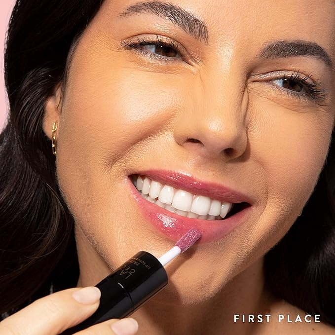 LAURA GELLER NEW YORK Prep-n-Go 2-in-1 Lip Scrub and Lip Oil Tint, Lip Hydrating Oil and Exfoliator, First Place-VivaGrace Women