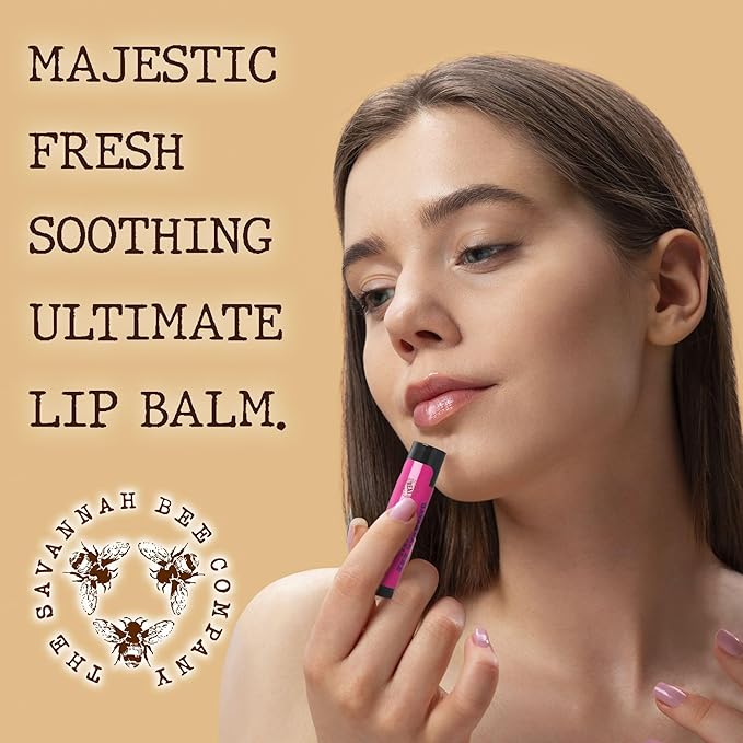 Savannah Bee Lip Balm Hanger 0.15 oz - Invigorating Mint Flavor - Natural Ingredients for Supple, Soft Lips - Convenient Hanger Design (.15 Oz, Wild Blackberry)-VivaGrace Women