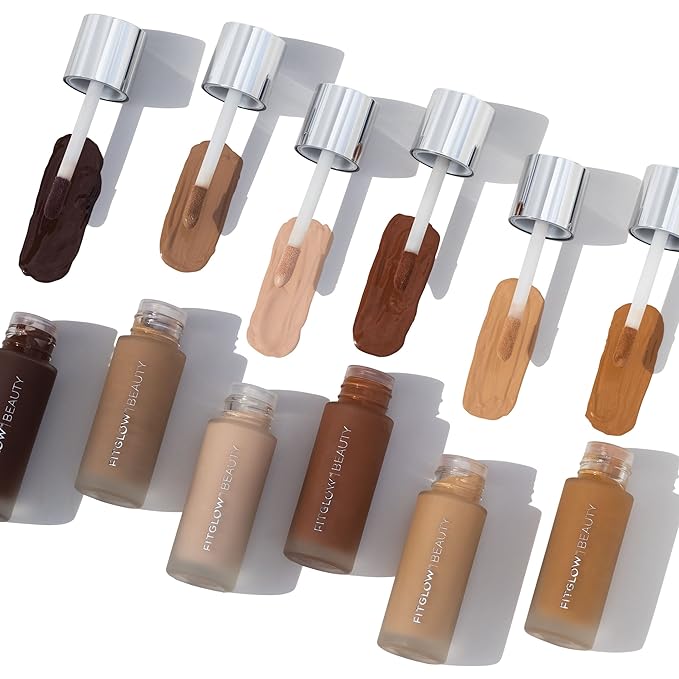 Fitglow Beauty - Natural Foundation+ Photo-Filtering Foundation | Vegan, Woman-Owned Clean Beauty (F4 - Medium Tan, Neutral Undertones)-VivaGrace Women