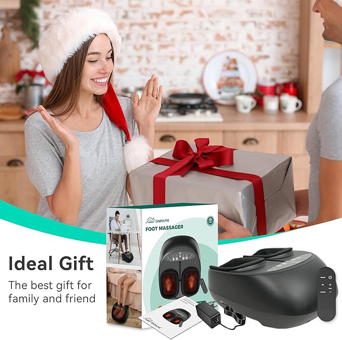Snailax Foot Massager with Heat Compression Vibration Shiatsu Feet Massager for Plantar Fasciitis Neuropathy, Remote Control, Up to Size 13, Gifts for Dad, Mom Heated Foot Warmer-VivaGrace Women