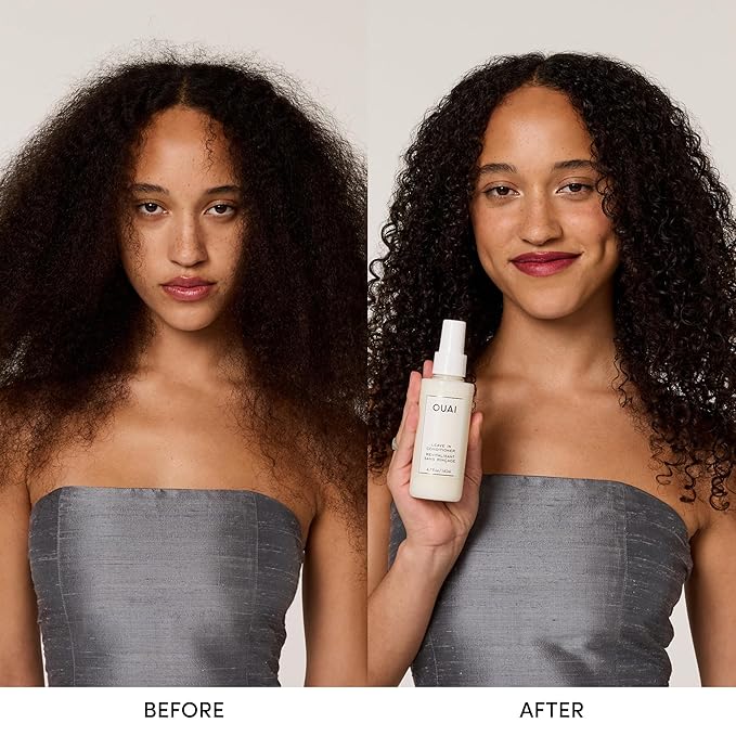 OUAI Leave In Conditioner & Heat Protectant Spray - Prime Hair for Style, Smooth Flyaways, Add Shine and Use as Detangling Spray - No Parabens, Sulfates or Phthalates (4.7 oz)-VivaGrace Women