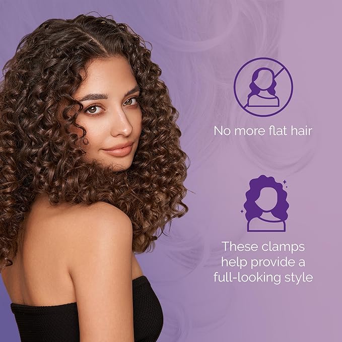 Curl Keeper Claw Clips for Thick & Thin Hair, Roller Jaw Clamps (12-Pack) - Wide Teeth Medium Hair Clips for Women Supports & Creates Volume - Hair Styling Accessories are Lightweight & Easy to Clean-VivaGrace Women