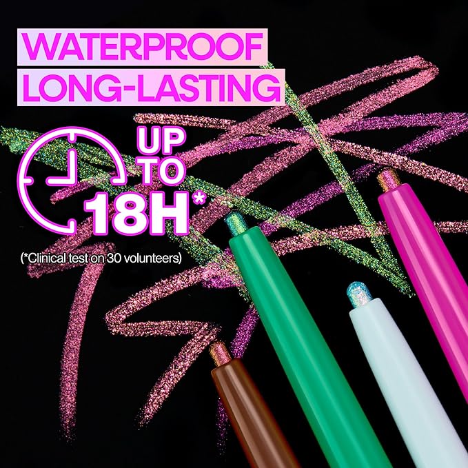 wet n wild Chameleon Chrome Eyeliner, Waterproof and Smudge-Proof, Multichrome Color Shift, Long-Lasting 18-Hour Wear, Cruelty-Free & Vegan - Planet Disco