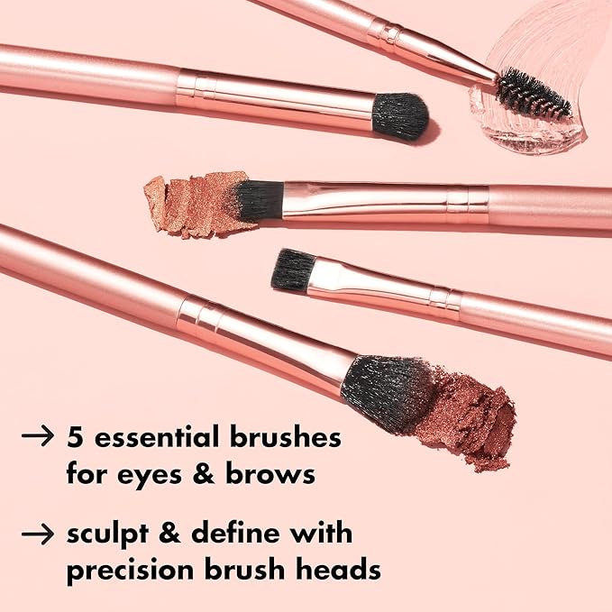 e.l.f. Ultimate Eyes 5 Piece Brush Collection, Makeup Brushes For Eyeliner, Eyeshadow, Brows & more, Vegan & Cruelty-Free-VivaGrace Women