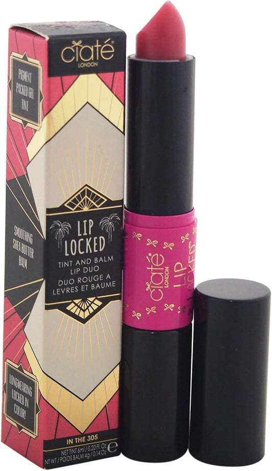 Ciate London Lip Locked Tint and Balm Lip Duo, 305/Fuchsia-VivaGrace Women