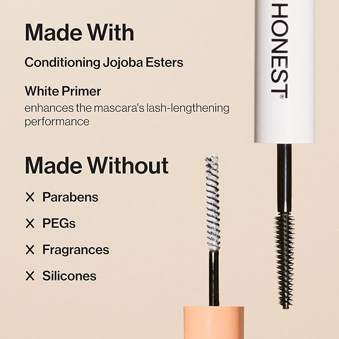 Honest Beauty 2-in-1 Extreme Length Clean Mascara + Lash Primer | Lengthening + Volumizing | EWG Verified + Cruelty Free | Black, .27 fl oz-VivaGrace Women