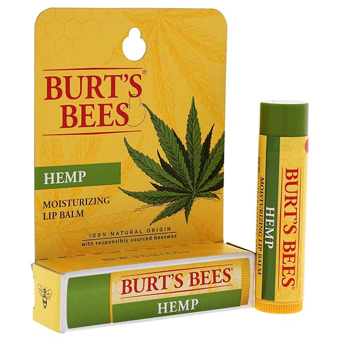 Burts Bees 100% Natural Origin Moisturizing Lip Balm, Hemp with Beeswax, 0.15 Oz-VivaGrace Women