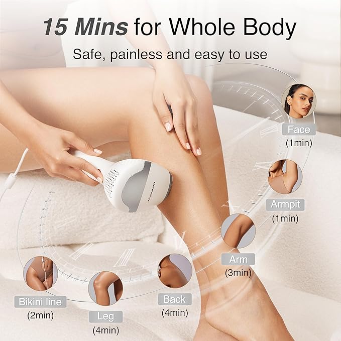 Diode Laser Hair Removal for Men and Women, V8S for Skin Tone 1-5, Permanent Reduction in Hair Regrowth, The World's First FDA-cleared Home-use Wide-Angle 810nm Laser Hair Removal Device-VivaGrace Women