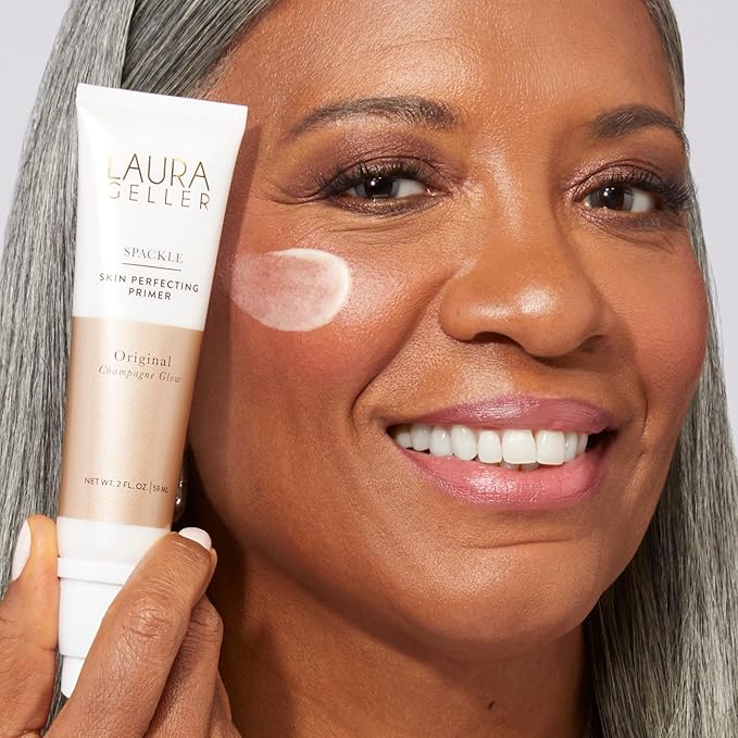 LAURA GELLER NEW YORK Spackle Primer - Champagne Glow - Super-Size 2 Fl Oz - Hyaluronic Acid Makeup Primer for Mature Skin-VivaGrace Women