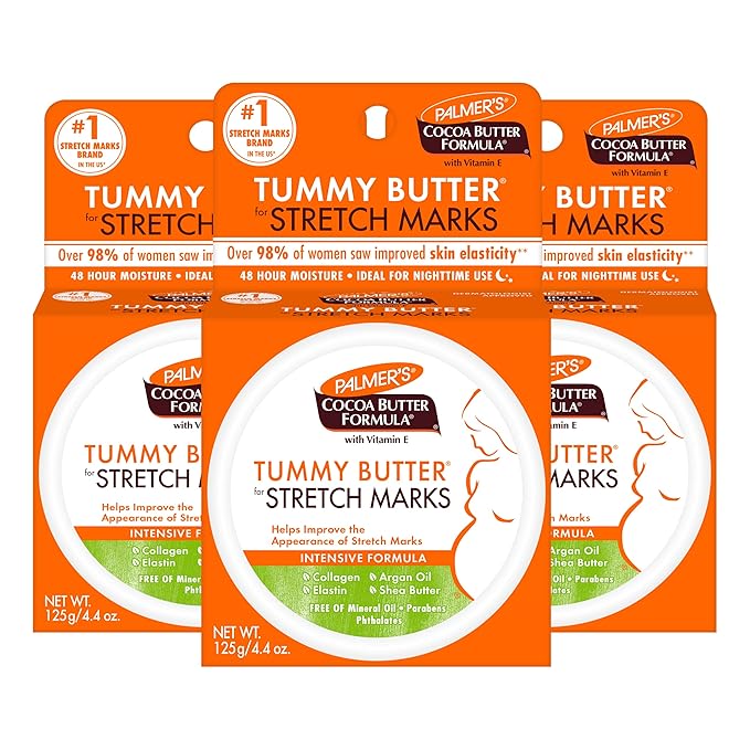 Palmer's Cocoa Butter Formula Tummy Butter Balm for Stretch Marks and Pregnancy Skin Care, 4.4 Ounces (Pack of 3)-VivaGrace Women