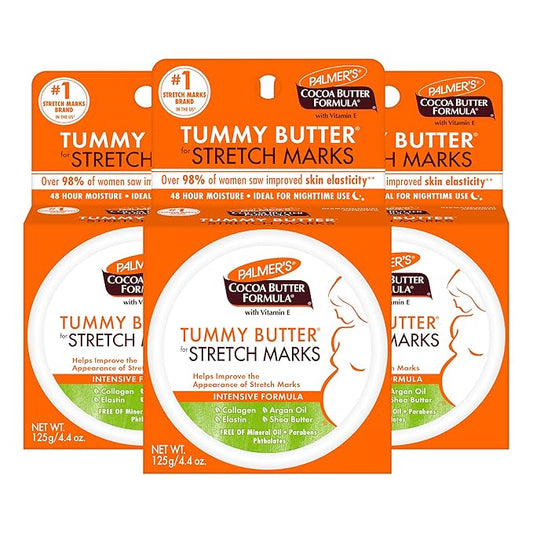 Palmer's Cocoa Butter Formula Tummy Butter Balm for Stretch Marks and Pregnancy Skin Care, 4.4 Ounces (Pack of 3)-VivaGrace Women