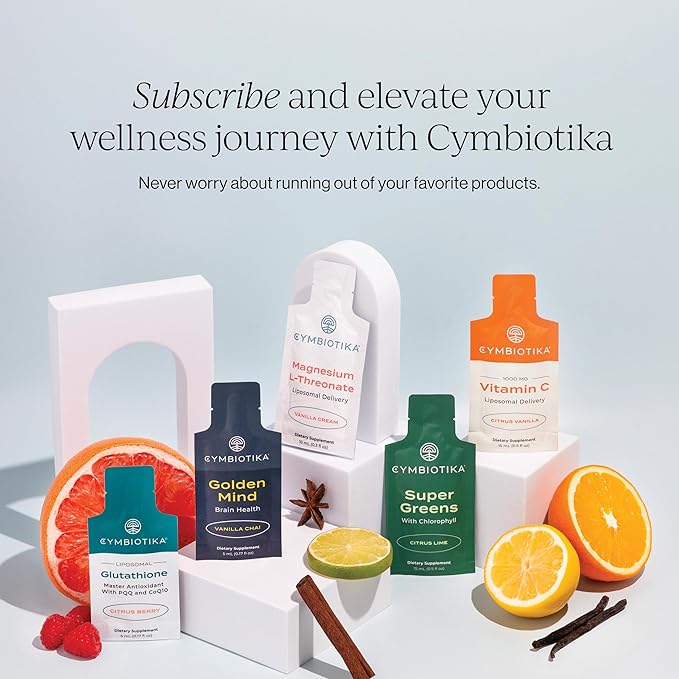 CYMBIOTIKA Liposomal Glutathione Supplement – PQQ, CoQ10 & Antioxidants for Detox, Brain, Energy, Immune Support – Advanced Absorption for Cellular Health & Longevity, Citrus Berry, 2 Month Supply-VivaGrace Women