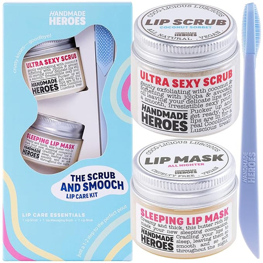 100% Natural Lip Scrub, Vegan Conditioning Coconut Lip Exfoliator - Gentle Exfoliant, Sugar Lip Polish and Lip Exfoliator Scrubber for Chapped and Dry Lips (Original 3pc Set)-VivaGrace Women