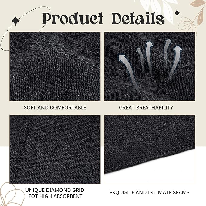 Toulite 6 Pcs Cotton Bra Liners Rectangle Under Bra Pads 3 Layer Bra Sweat Liners for Women Sweating Supplies-VivaGrace Women