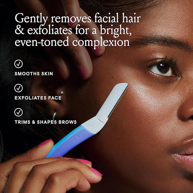 Billie - Dermaplane Starter Kit - Reusable Handle + 3 Refill Blades - Remove Facial Hair + Perfectly Shape Brows - Dermatologist-Approved - WaterPark-VivaGrace Women
