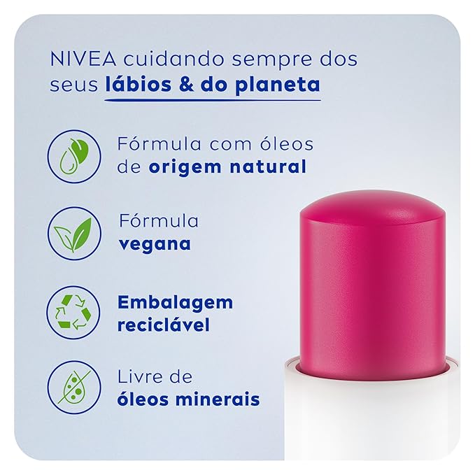 NIVEA Cherry Shine Lip Moisturizer Deep Hydration 4, 8g, Nivea, Cherry-VivaGrace Women