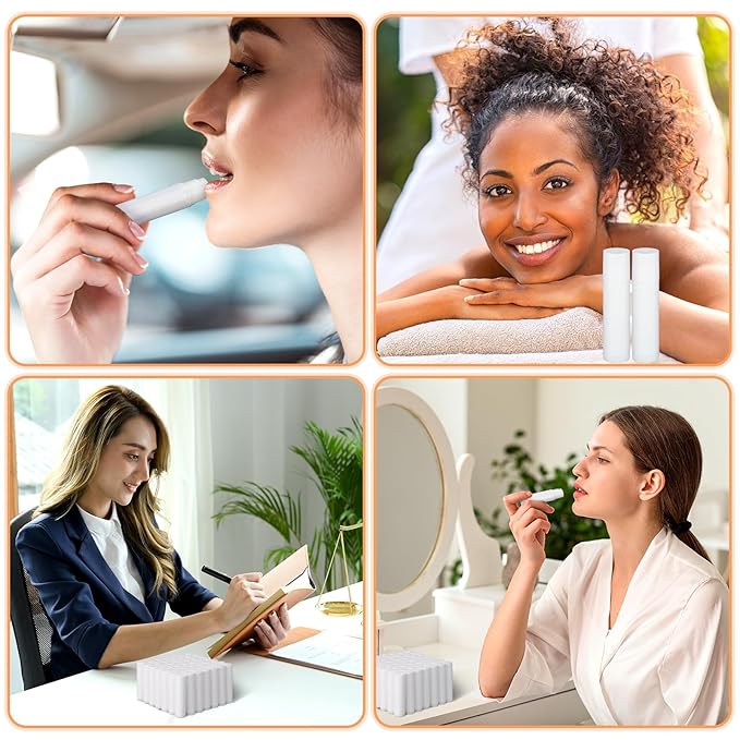 Demissle 300 Pcs Unlabeled Lip Balms Bulk Chapped Stick Blank Mini Lip Balm Gifts Moisturizing Lip Balm Party Favors for Women Homeless Guests Wedding Bridal Shower Baby Shower Favors(Vanilla)-VivaGrace Women