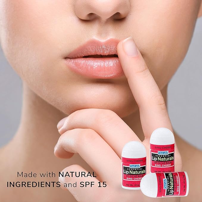 Lip Naturals® | Mini Cherry Lip Balm with Sunscreen (SPF-15) | Made in USA with Beeswax & Coconut Oil | 12-Count Mini Lip Balm Pack with Bing Cherry Flavor (0.10oz/3g Each)-VivaGrace Women