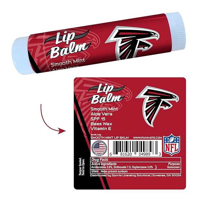 FANMATS 34608 Atlanta Falcons Smooth Mint SPF 15 Lip Balm-VivaGrace Women