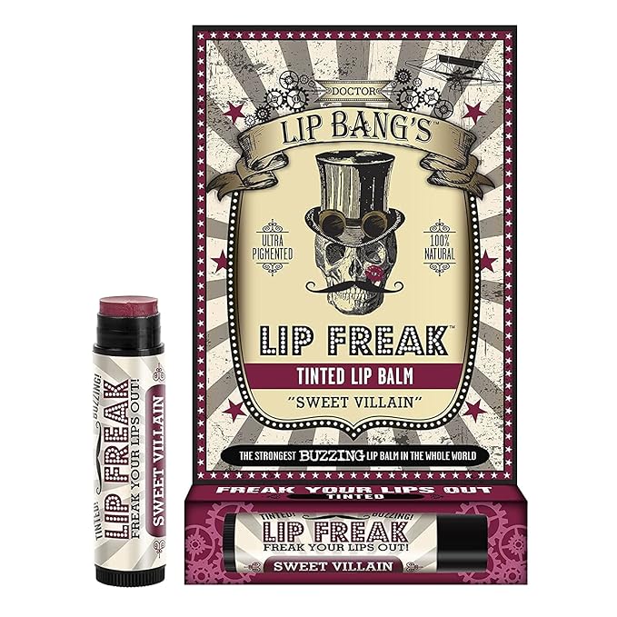 Doctor Lip Bang's BUZZING Lip Balm | Lip Freak | 100% All Natural | Cruelty Free | Sweet Villain | 2 Pack-VivaGrace Women