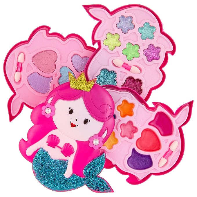 Expressions – Mermaid Beauty Kit – Novelty Starter Makeup Palette, Fold Out Makeup Palette, Make Up Toy Cosmetic Kit Gifts for Girls -Washable Make Up Set-Non-Toxic-VivaGrace Women