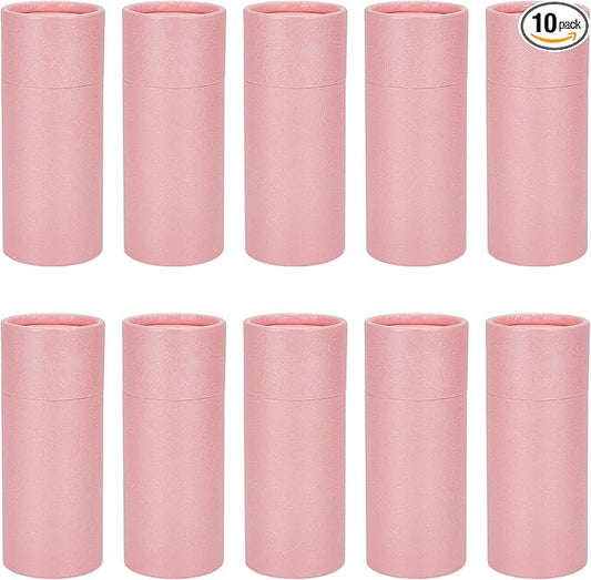 NICENEEDED 10 Pcs 30ml Empty Kraft Paper Jar Tube, Pink Round Paper Cardboard Containers With Lid, Essential Oil Bottle Packaging Case Gift Paper Tube for Pencils Tea Caddy Coffee Cosmetic Crafts-VivaGrace Women