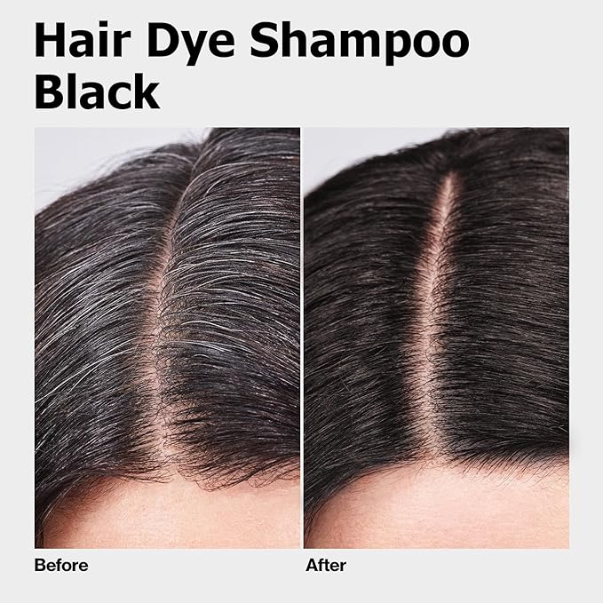 Hair Dye Shampoo, Gray Hair Coverage Dye Shampoo, Hair Color Shampoo for All Hair Types, Champu Para Canas, Suitable for Home and Salon (Black)-VivaGrace Women