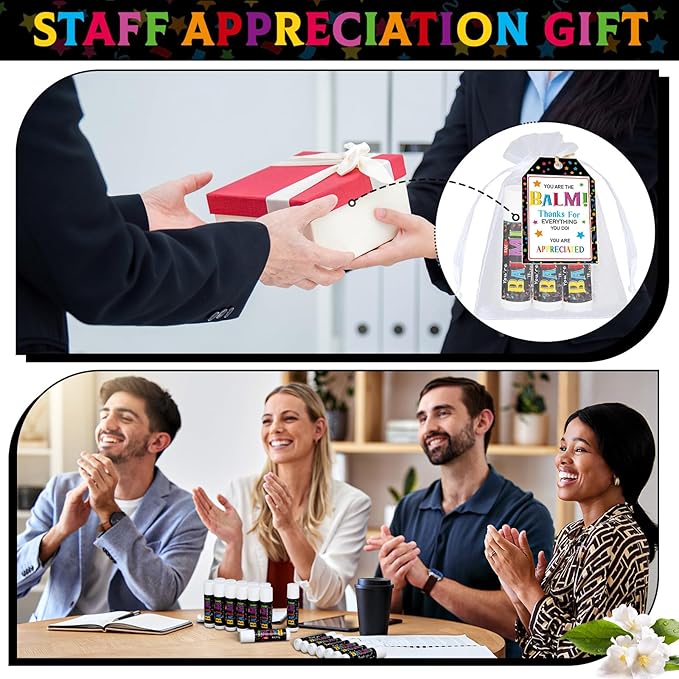 100 Pack Employee Appreciation Gifts Bulk Lip Balms Favors Bulk Small Thank You Gifts Team Appreciation Inspirational Gifts for Women Men Coworkers Staff Teachers Nurses-VivaGrace Women