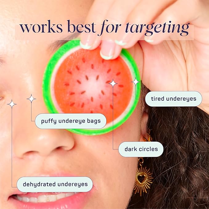 SpaLife Watermelon Cooling Eye Pads, 48 Hydrating Under Eye Patches for Puffiness, Dark Circles, and Tired Eyes, Infused with Hyaluronic Acid, Glycerin, and Vitamin C, Fruity Scent-VivaGrace Women