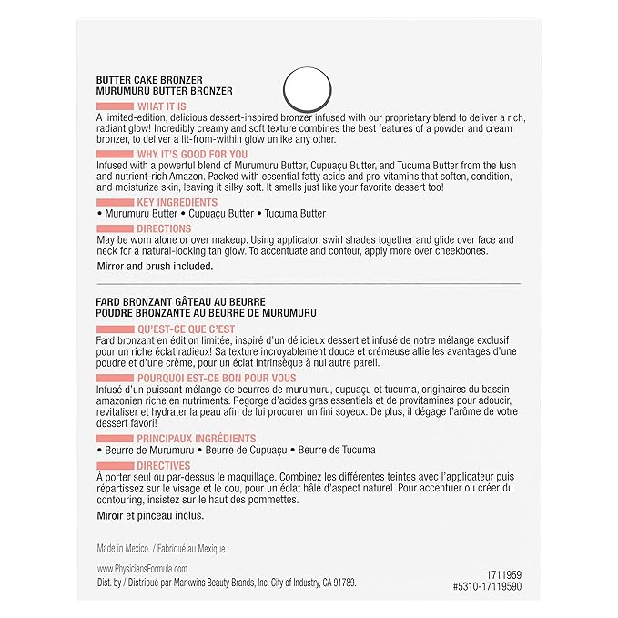 Physicians Formula Murumuru Butter Bronzer Face Makeup, Cheat Day Donut, Chocolate-VivaGrace Women
