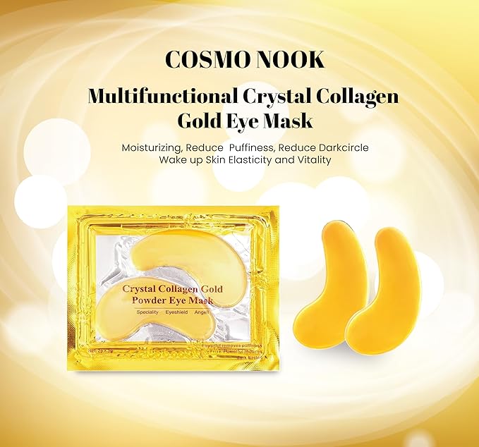 Under Eye Patches (20 Pairs) - Golden Eye Mask with Amino Acid & Collagen, Cooling Eye Care for Wrinkles, Puffy Eyes & Dark Circles, Skincare Treatment for Men & Women-VivaGrace Women