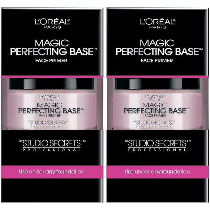 L'Oreal Paris Magic Perfecting Base Face Primer, Instantly Smoothes Lines, Mattifies Skin and Hides Pores, Suitable for All Skin Types, 2 Count-VivaGrace Women