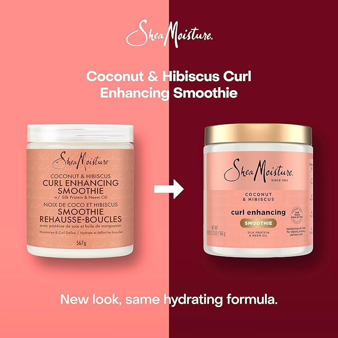 SheaMoisture Curl Enhancing Smoothie Hair Cream Coconut and Hibiscus for Thick, Curly Hair Sulfate Free and Paraben Free Curl Cream 20 oz-VivaGrace Women