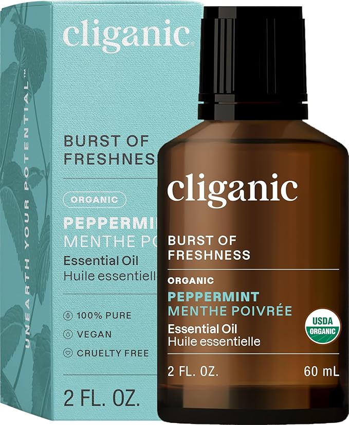 Cliganic Organic Peppermint Essential Oil - 100% Pure Natural for Aromatherapy Diffuser | Non-GMO Verified (Packaging May Vary)-VivaGrace Women