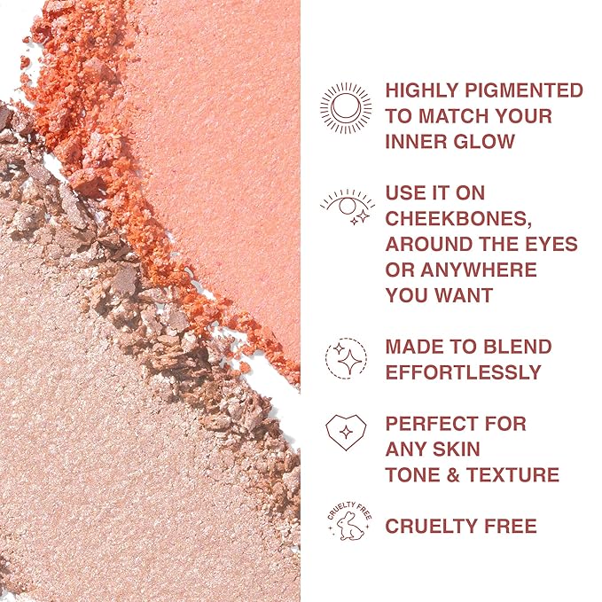 Highlighter Makeup Powder Divine V - Highlighter Powder for Radiant Glow - Face Highlighter for All Skin Tones - Easy-to-Apply Powder Highlighter, 0.53 Oz-VivaGrace Women