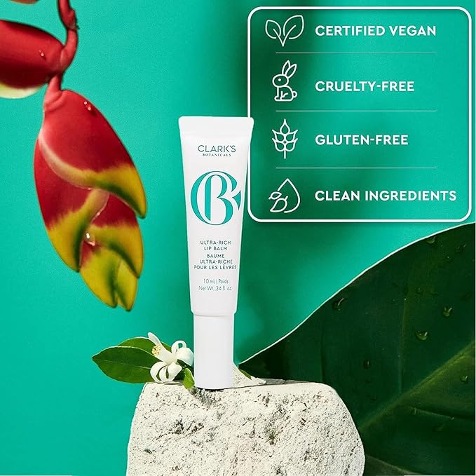 Clark's Botanicals Ultra Rich Lip Balm: Plumping Moisturizer with Collagen and Shea, Mango & Avocado Butter + Vitamin E, Stimulating Organic Lip Treatment | 0.34 fl oz (Pack of 1)-VivaGrace Women